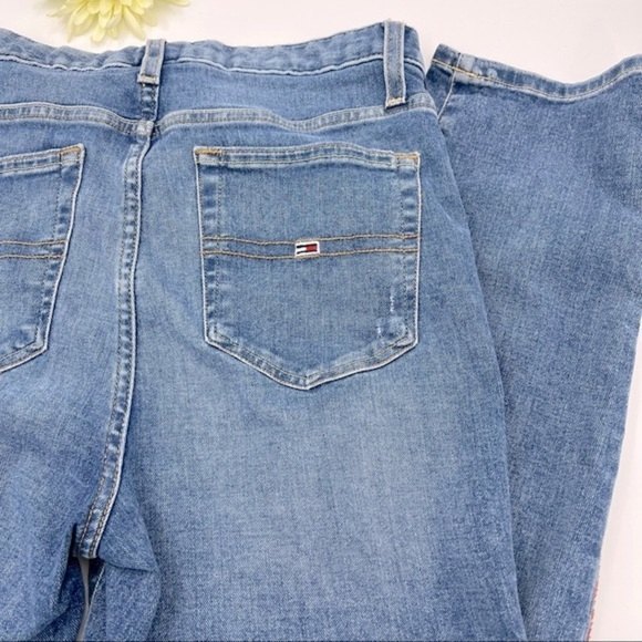 Tommy Jeans High Rise Straight Ankle Jeans  Tribeca Side-Stripe Size 6 - Picture 8 of 15